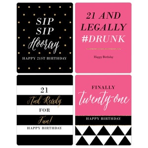 21st Birthday Wine Bottle Labels - Custom Finally 21st Girl Birthday ...