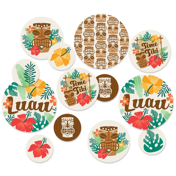 Tropical Luau Hawaiian Beach Party Giant Circle Confetti Party