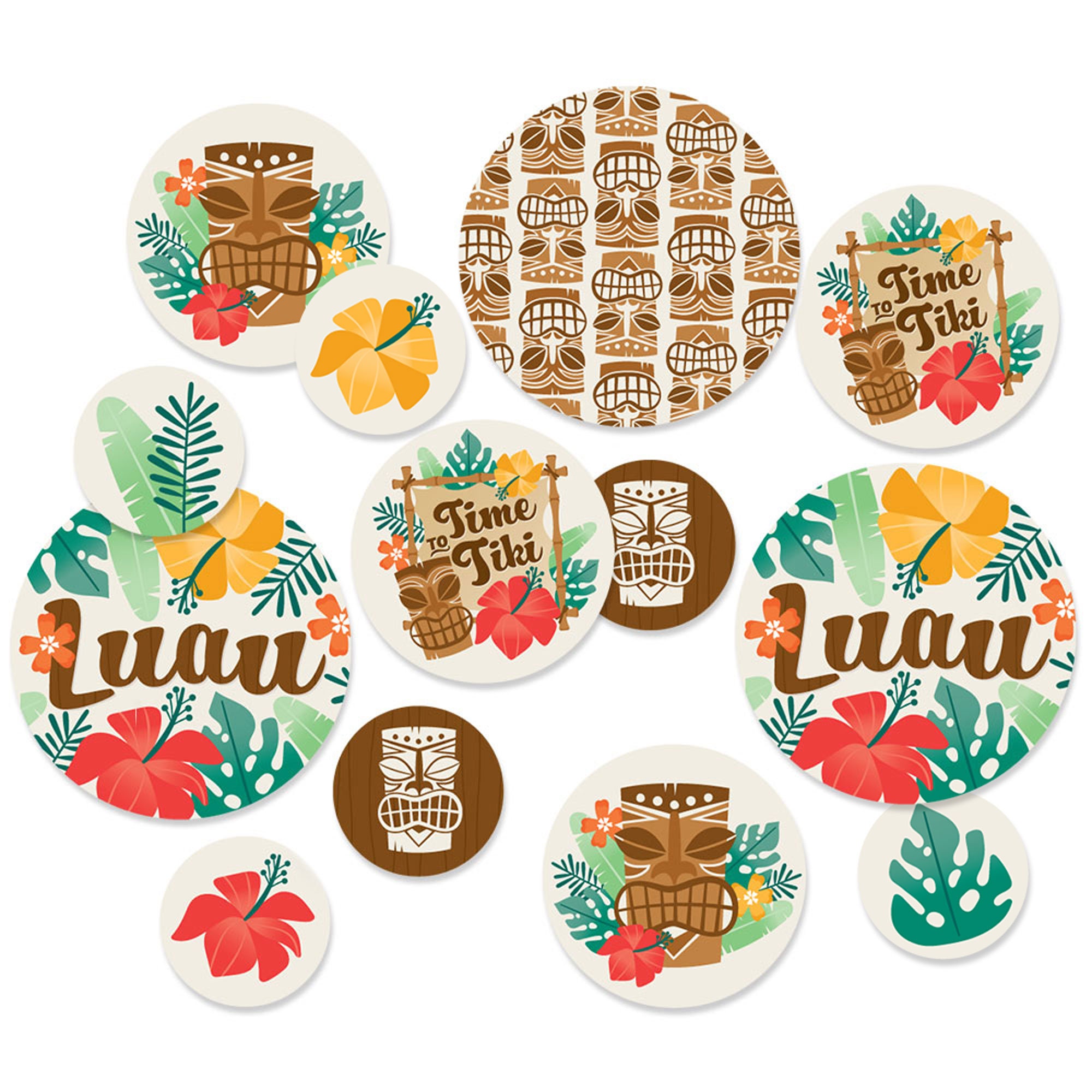 Tropical Luau Hawaiian Beach Party Giant Circle Confetti Party Decorations Large Confetti 27 Count