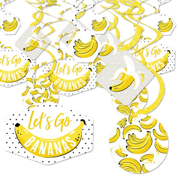 Let’s Go Bananas - Tropical Party Hanging Decor - Party Decoration Swirls - Set of 40 Il_570xn