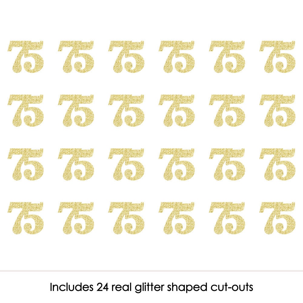 Gold Glitter 75 - No-mess Real Gold Glitter Cut-out Numbers - 75th ...