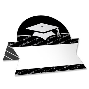 Graduation Cheers - Graduation Party Tent Buffet Card - Table Setting Name Place Cards - Set of 24