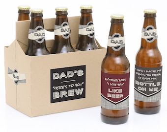 Father's Day Beer Labels - Dad, I Must Confess - 6 Beer Bottle Labels & 1 Carrier - Fathers Day Beer Gift