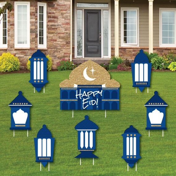 Ramadan Shaped Lawn Decorations - Outdoor Eid Mubarak Party Decorations - Happy Eid Lawn Ornaments - Ramadan Yard Art -8 Pc Il_570xn