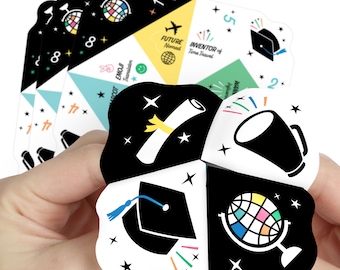 Graduation Cheers - Graduation Party Cootie Catcher Game - Fortune Tellers - Set of 12