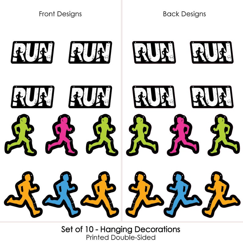 Hanging Set The Pace Running Cross Country or Marathon Hanging Tree and Outdoor Decor-10 Pc Outdoor Track Party Porch /& Tree Yard Decor
