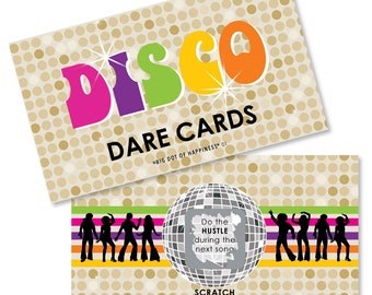 70's Disco - 1970s Disco Fever Party Dare Cards - Seventies Party Game - Dance Party Themed Game - Totally 70s Party - 22 Pcs.