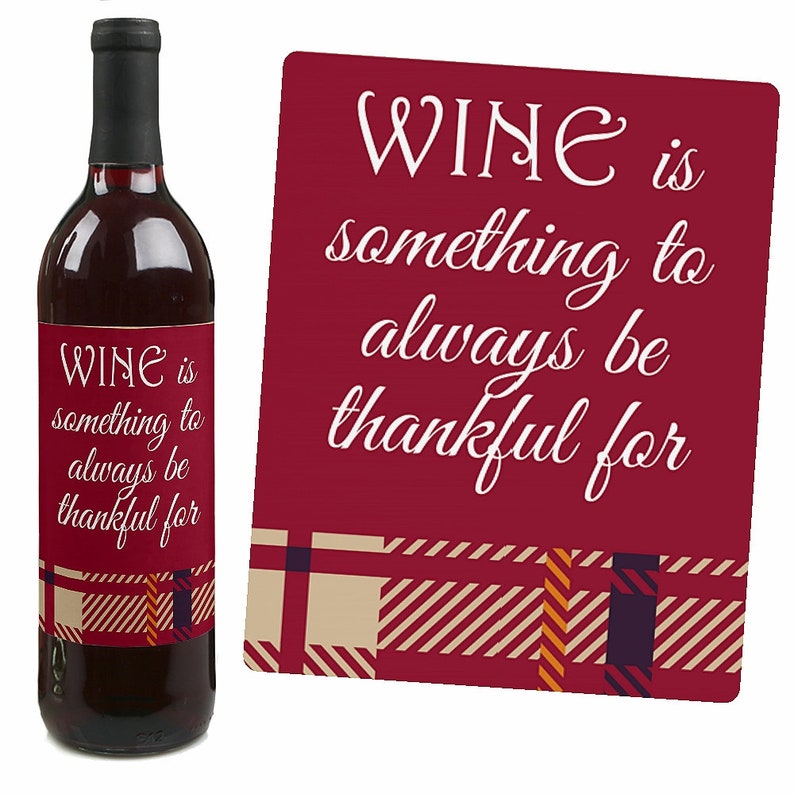 Friends Thanksgiving Feast Wine Bottle Labels for Etsy