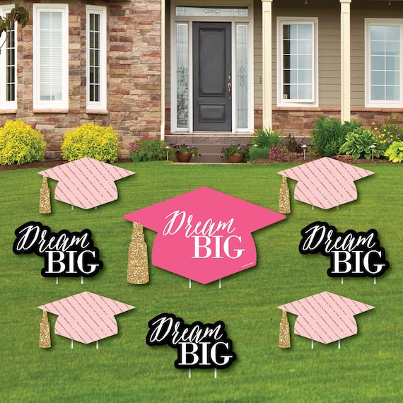 Dream Big - Yard Sign & Outdoor Lawn Decorations - Graduation Party Yard Signs - Set of 8 Il_570xn