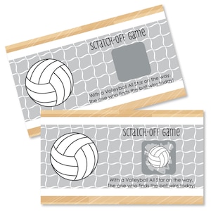 Volleyball - Birthday Party Scratch Off Game Cards - Team Event or Everday Volleyball Party Scratch Off Game Cards - 22 Count