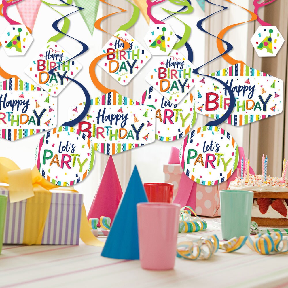 S SWIRLLINE Happy Birthday Banner Party Decorations Birthday Party