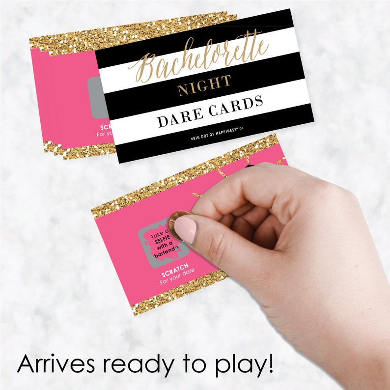 Bachelorette Party Games Girl's Night Out Bachelorette Party Scratch Off Dare Cards Bridal Shower Game Cards Set of 22 image 2