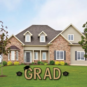 Tassel Worth The Hassle Gold Yard Sign Outdoor Lawn Decorations Graduation Party Yard Signs GRAD image 3