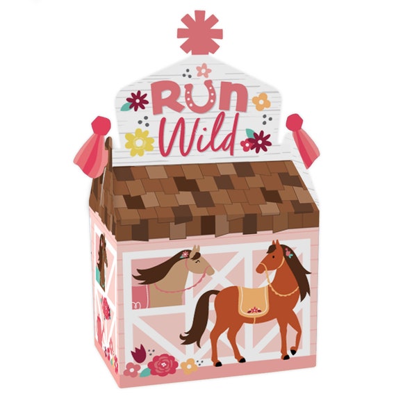 Run Wild Horses Treat Box Party Favors Pony Birthday Party Goodie