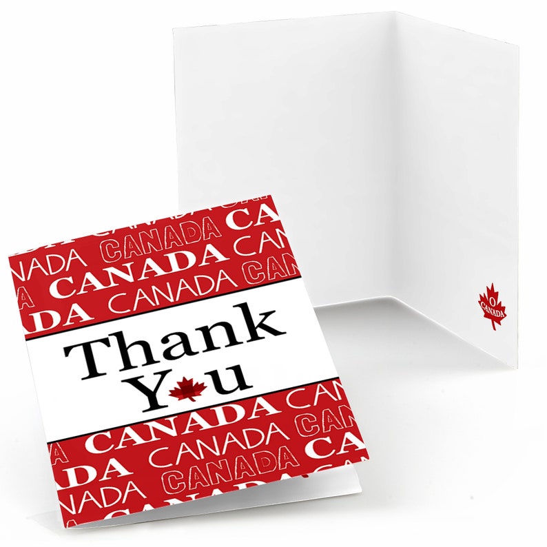Canada Day Thank You Cards Canadian Party Thank You Cards Etsy