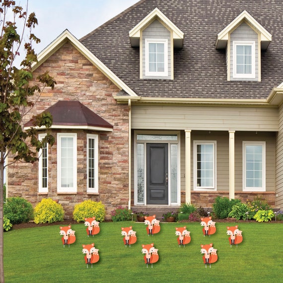 Fox Lawn Decorations Birthday Party Yard Decorations Etsy