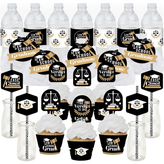 Law School Grad Future Lawyer Graduation Party Favors and Cupcake Kit