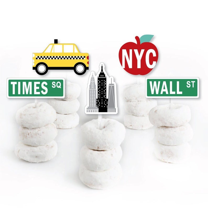 NYC Cityscape Dessert Cupcake Toppers New York City Party Etsy