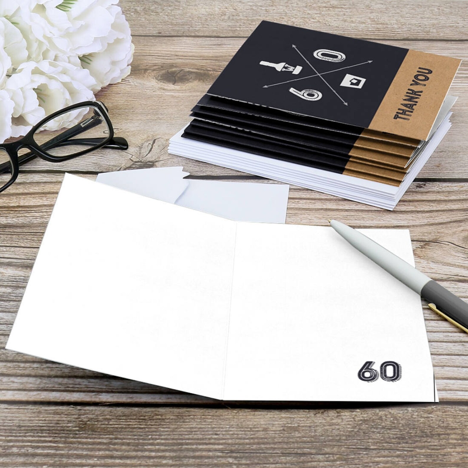 60th Birthday Thank You Cards Aged to Perfection Thank You | Etsy