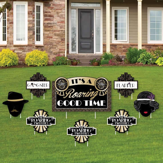 Roaring 20 S 1920s Art Deco Jazz Party Shaped Lawn Decorations