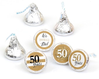We Still Do - 50th Wedding Anniversary - Party Round Candy Sticker Favors – Labels Fit Chocolate Candy (1 sheet of 108)