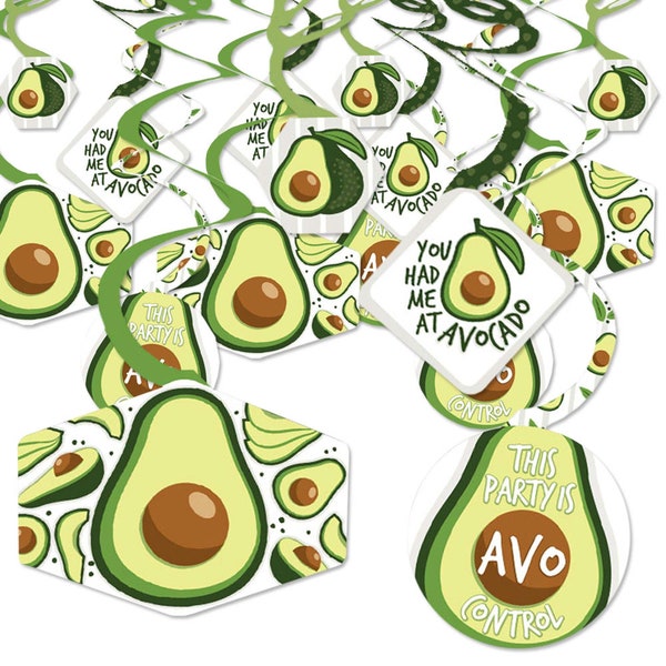 Hello Avocado - Fiesta Party Hanging Decor - Party Decoration Swirls - Set of 40