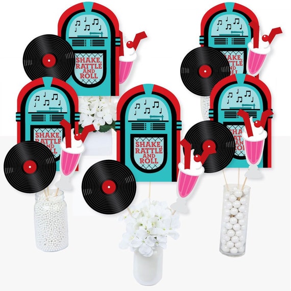 50 S Sock Hop Centerpiece Sticks 1950 S Rock N Roll Party