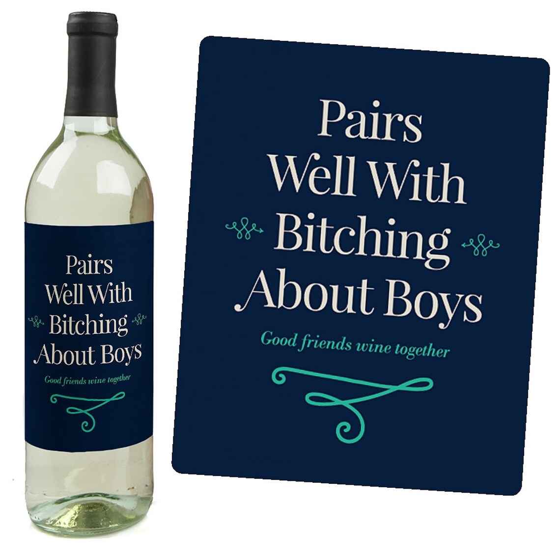 Break-up Therapy Wine Bottle Labels for Women and Men Set | Etsy