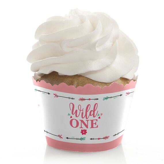 She's a Wild One - Boho Floral 1st Birthday Cupcake Wrappers - First Birthday Party Cupcake Supplies - Birthday Party Cupcake Liners - 12 Ct Il_570xn