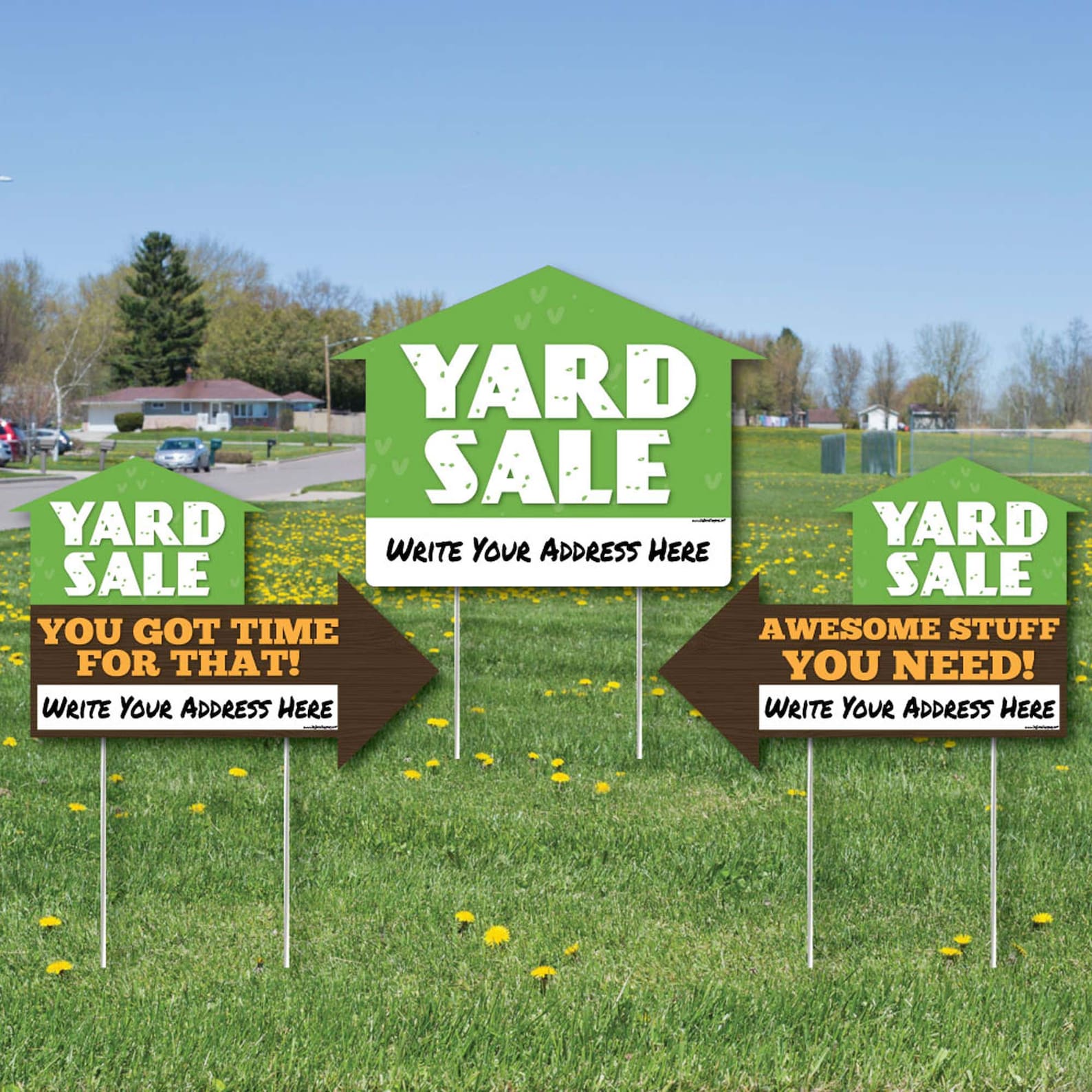 LARGE Yard Sale Signs Yard Sign WITH STAKES Double Sided Etsy