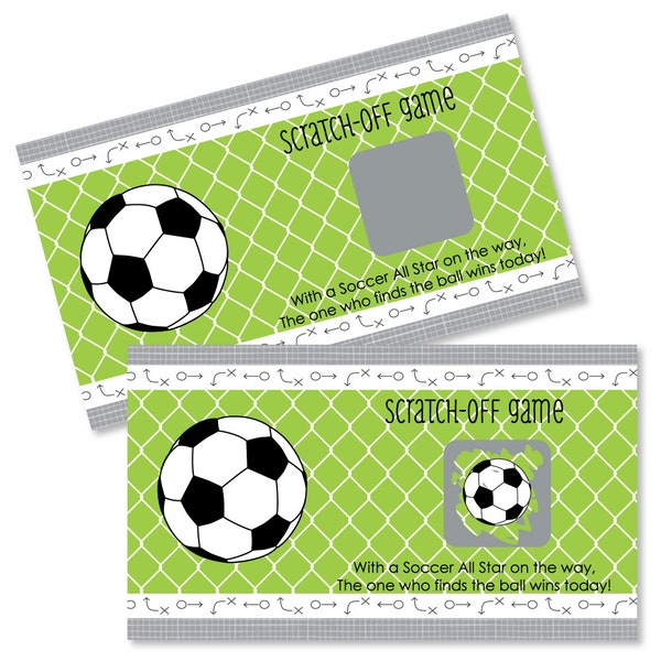 GOAAAL! Soccer Baby Shower or Birthday Party Scratch Off Games - 22 Soccer Party Scratch Off Game Cards