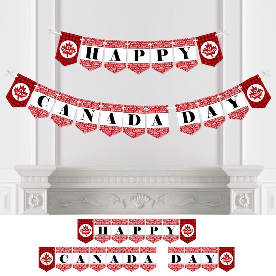 Canada Day - Canadian Party Bunting Banner - Party Decorations - Happy Canada Day Il_570xn