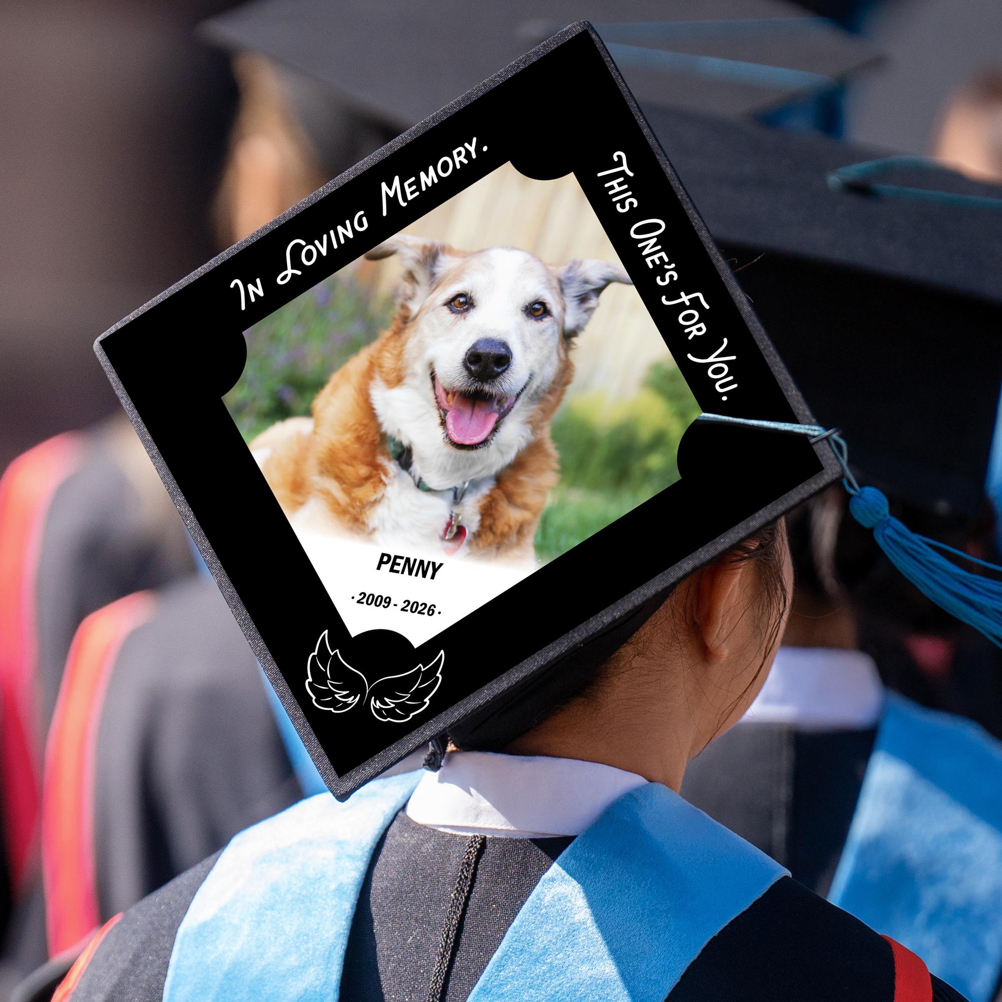 Custom Photo in Loving Memory Grad Cap Cover, Personalized Memorial ...