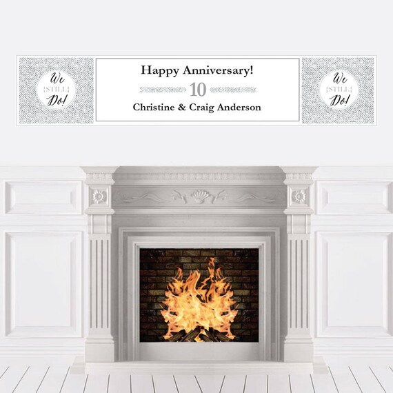 10th Wedding Anniversary Banner Anniversary Party Decorations
