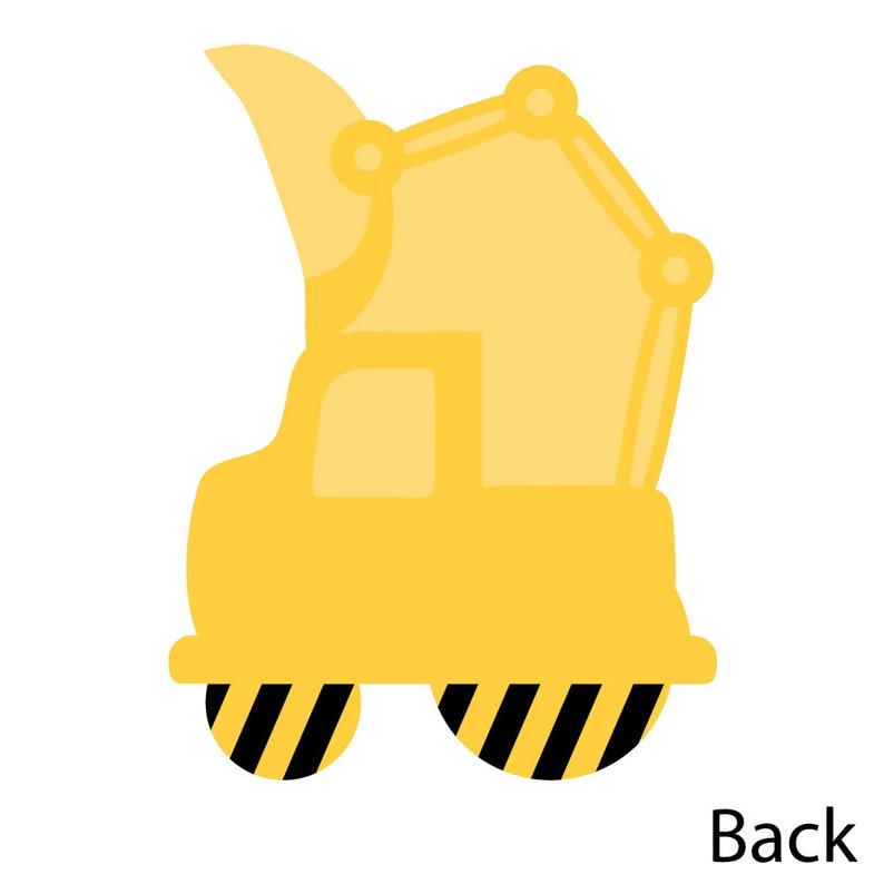 Construction Truck Set of 12 Shaped Thank You Cards Baby Shower or Birthday Party Thank You Note Cards with Envelopes