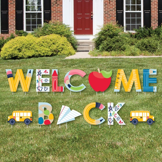 Back To School Yard Sign Outdoor Lawn Decorations First Etsy