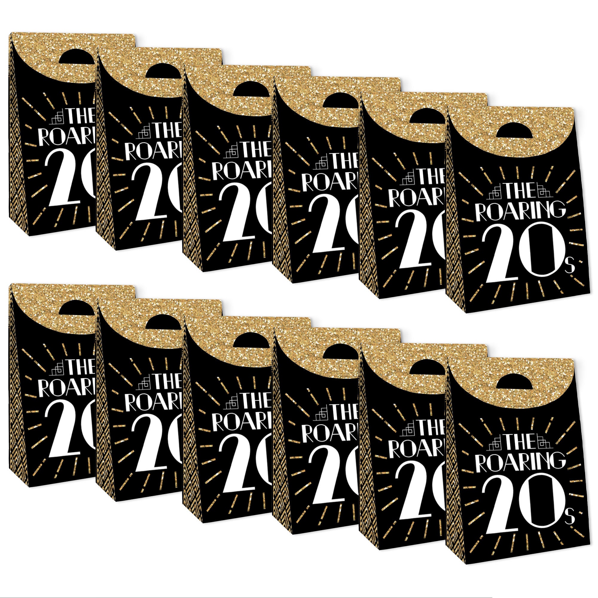 Roaring 20er Party-Geschenkboxen – 12-teiliges Art Deco-Set Mit Band & Anhängern Für Gatsby-Events