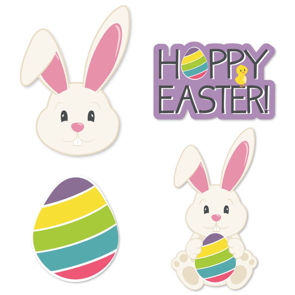 Easter Decorations Shaped Easter Paper Cut Outs Hippity Etsy