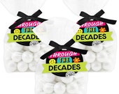 Through the Decades - 50s, 60s, 70s, 80s, and 90s Party Clear Goodie Favor Bags - Treat Bags With Tags - Set of 12 Il_170x135