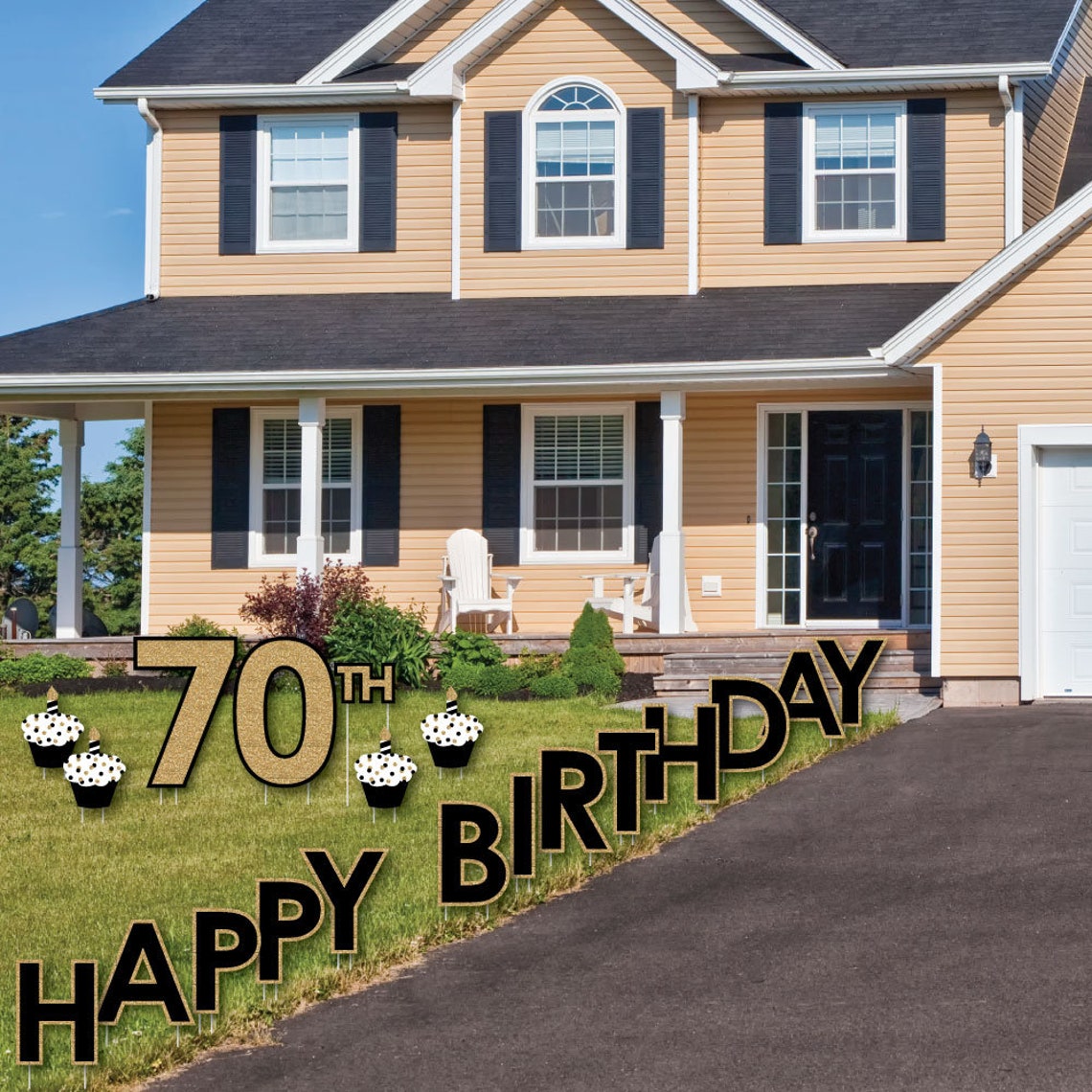 70th Birthday Yard Sign Outdoor Lawn Birthday Decorations Etsy