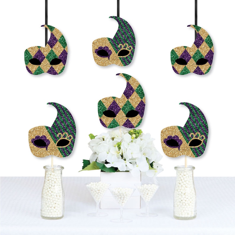 Mardi Gras Masquerade Party Diy Mask Shaped Decorations Mardi Gras Party Essentials 20 Count