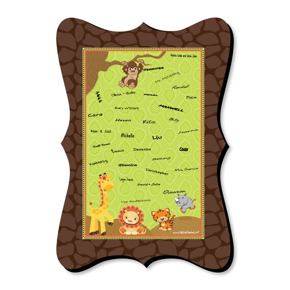 Safari Jungle Baby Shower Guest Book Alternative Funfari Fun Safari Jungle Baby Shower Guest Book Alternative Funfari Fun