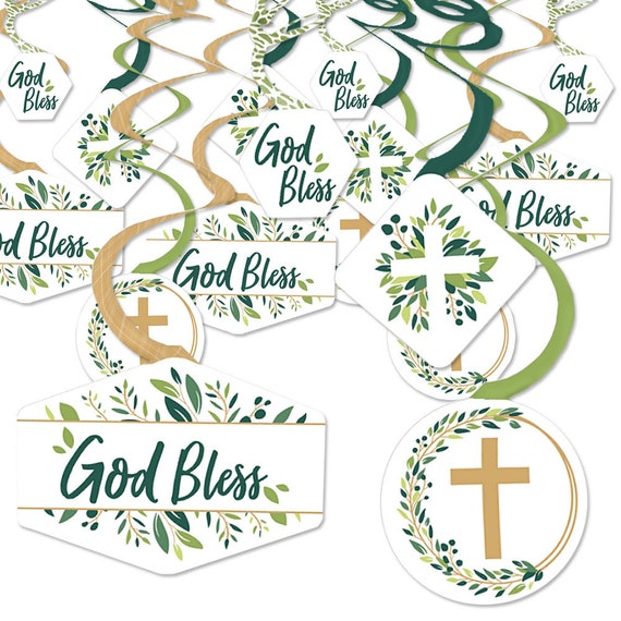 Elegant Cross Religious Giant Circle Confetti - 27 Count For Baptism, Communion & Christening Parties