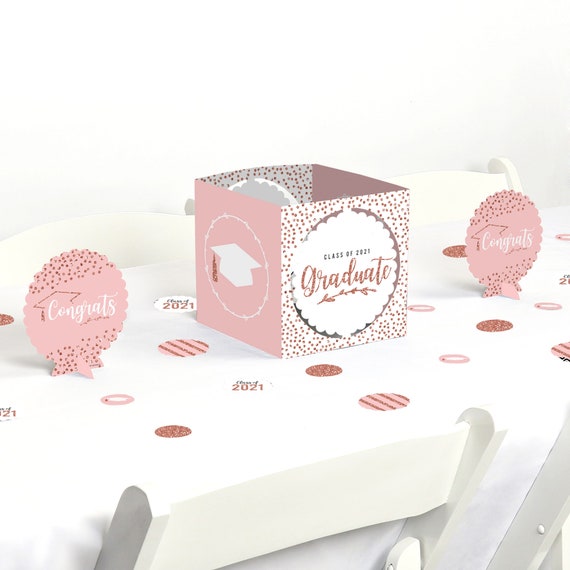 Rose Gold Grad - 2021 Graduation Party Centerpiece & Table Decoration Kit Il_570xn