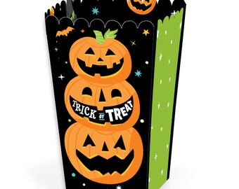 Jack-O'-Lantern Halloween - Kids Halloween Party Favor Popcorn Treat Boxes - Set of 12