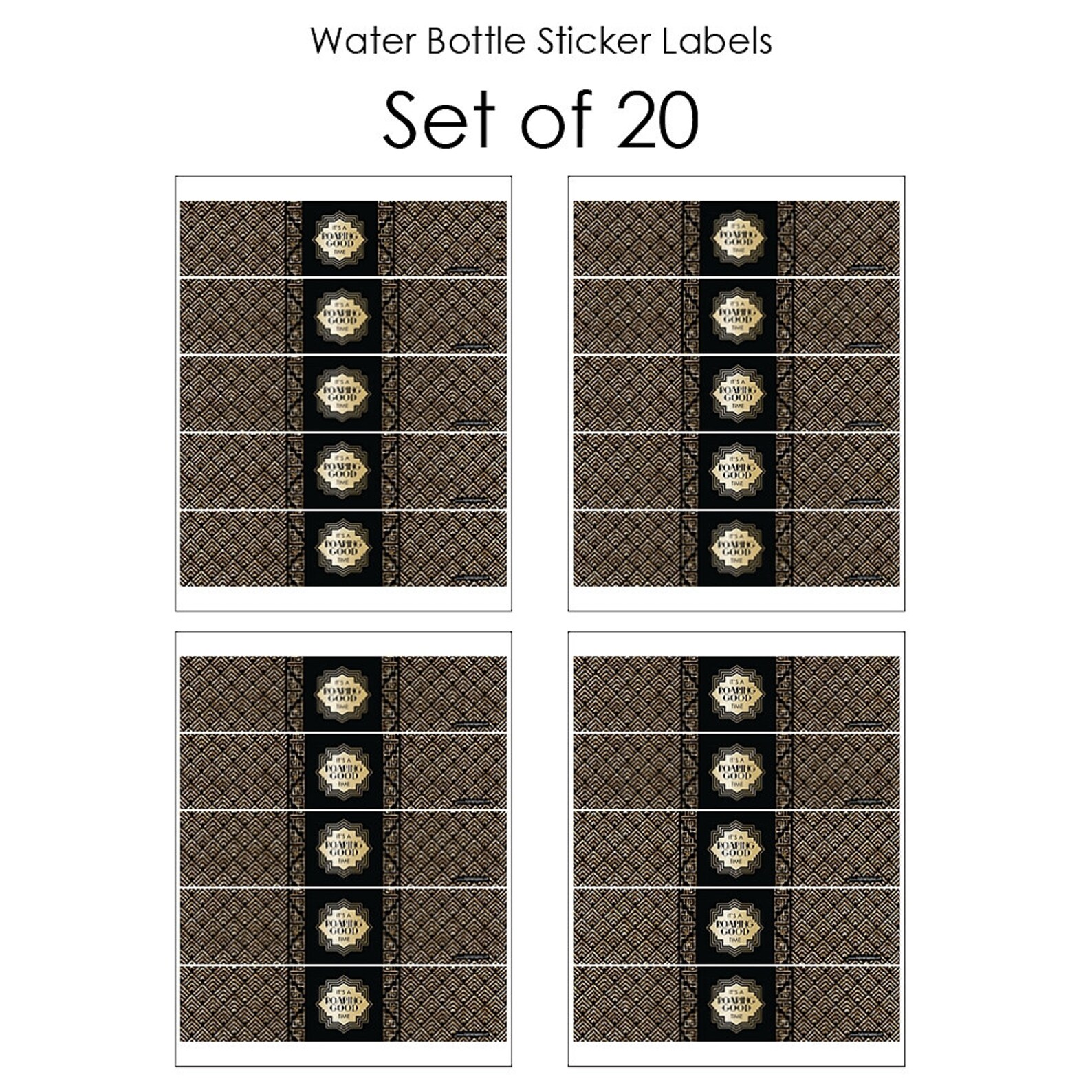 Roaring 20's Water Bottle Sticker Labels Waterproof | Etsy