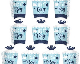 It’s a Boy - Table Decorations - Blue Baby Shower Fold and Flare Centerpieces - 10 Count