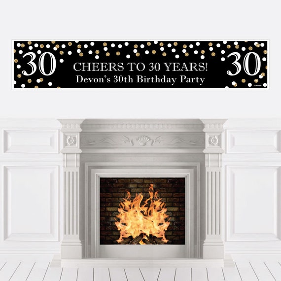 30th Birthday Party Banner Birthday Party Decorations 30th Etsy