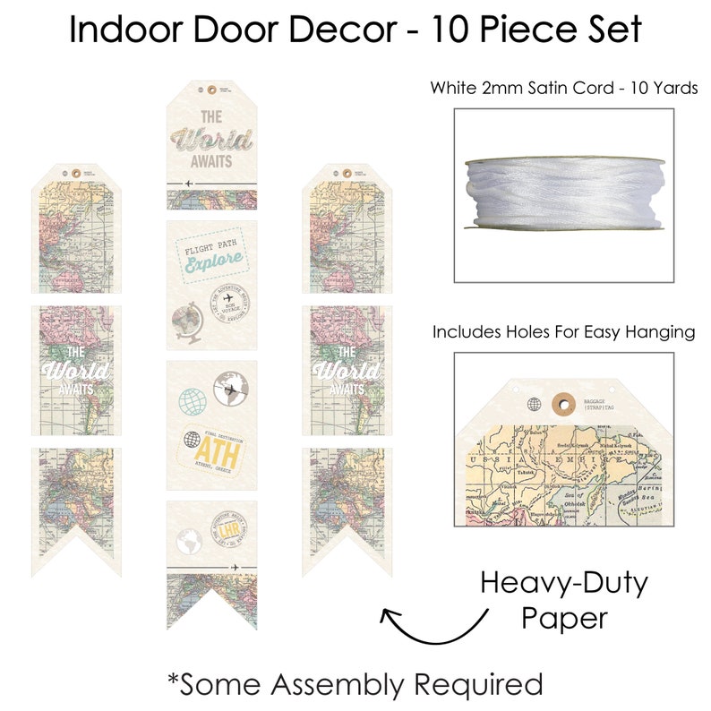 World Awaits Travel Themed Party Room Decoration Kit Wall And Door Hanging Decor Party Favors Games Paper Party Supplies Mindpeek Pt