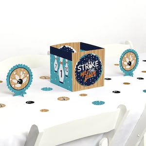 Strike Up the Fun - Bowling - Centerpiece & Table Decoration Kit - Bowling Party Supplies - Baby Shower or Birthday Party Decoration -39 Pcs